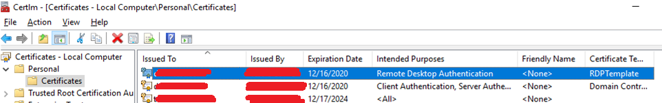 Securing RDP Connections using TLS certificates